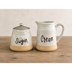Pfaltzgraff Stoneware Sugar Bowl & Creamer Set Microwave Safe